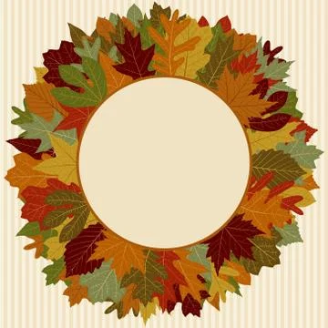 Autumn leaf wreath 스톡 일러스트