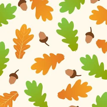 Autumn leafs with acorn pattern Ilustración de archivo
