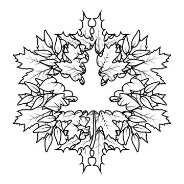 Autumn leafs foliage with maple leaf shape Stock Illustration