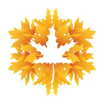 Autumn leafs foliage with maple leaf shape Stock Illustration
