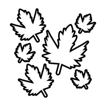Autumn leafs pattern line style icon Stock Illustration