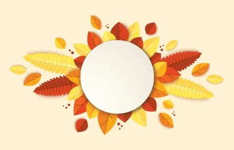Autumn leafs template background vector Stock Illustration