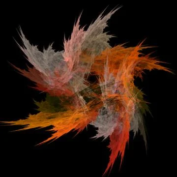 Autumn leafs in the wind, abstract generated fractal background Stock Illustration