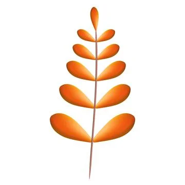 Autumn leave 3D. Fall leaf, minimal 3d render, plasticine, vector 스톡 일러스트