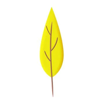 Autumn leave 3D. Fall leaf, minimal 3d render, plasticine, vector イラスト素材