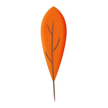 Autumn leave 3D. Fall leaf, minimal 3d render, plasticine, vector Illustrazione stock