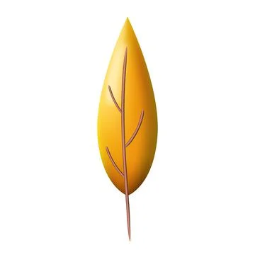 Autumn leave 3D. Fall leaf, minimal 3d render, plasticine, vector Illustrazione stock