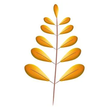 Autumn leave 3D. Fall leaf, minimal 3d render, plasticine, vector Stock Illustration