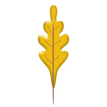 Autumn leave 3D. Fall leaf, minimal 3d render, plasticine, vector 스톡 일러스트