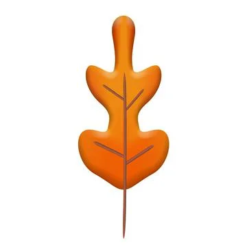 Autumn leave 3D. Fall leaf, minimal 3d render, plasticine, vector イラスト素材
