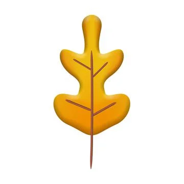 Autumn leave 3D. Fall leaf, minimal 3d render, plasticine, vector イラスト素材