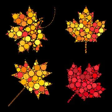 Autumn leaves. Abstract design elements collection. Vector set of autumnal ma Illustrazione stock