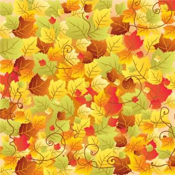 Autumn leaves background Stock Illustration