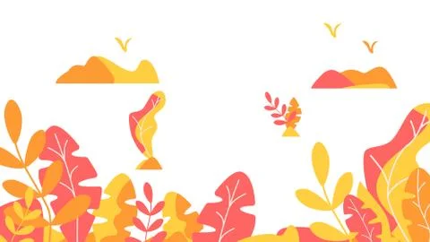Autumn leaves background template vector illustration flat design Stock Illustration
