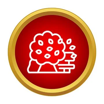 Autumn leaves blowing from tree in wind icon Illustrazione stock