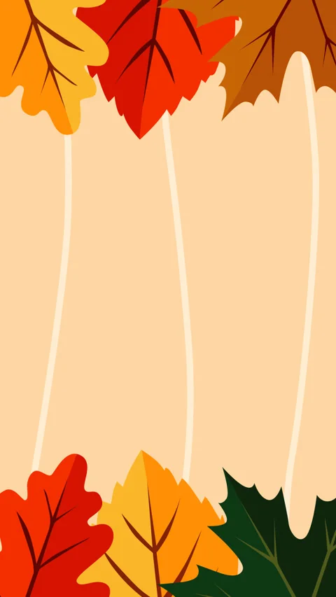 Autumn Leaves Border Background with Copy Space Vertical Seasonal Nature Ani Stock Footage 339849903
