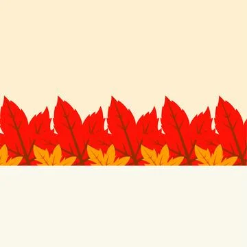 Autumn Leaves Border Background Template Illustrazione stock
