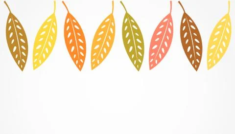 Autumn leaves border background. Vector illustration Stock Illustration