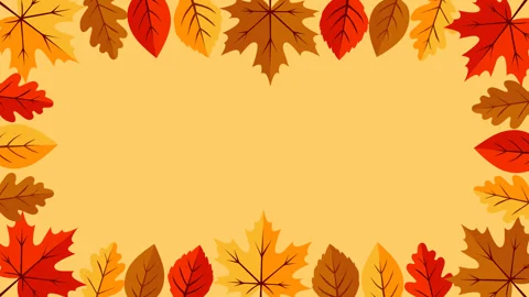 Autumn Leaves Border Background with Warm Seasonal Colors and Copy Space Ani Stock-Footage 339037531