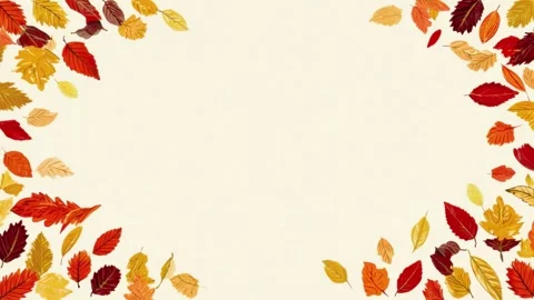 Autumn leaves border frame with empty center copy space, hand drawn stop mo.. Stock Footage 342042907