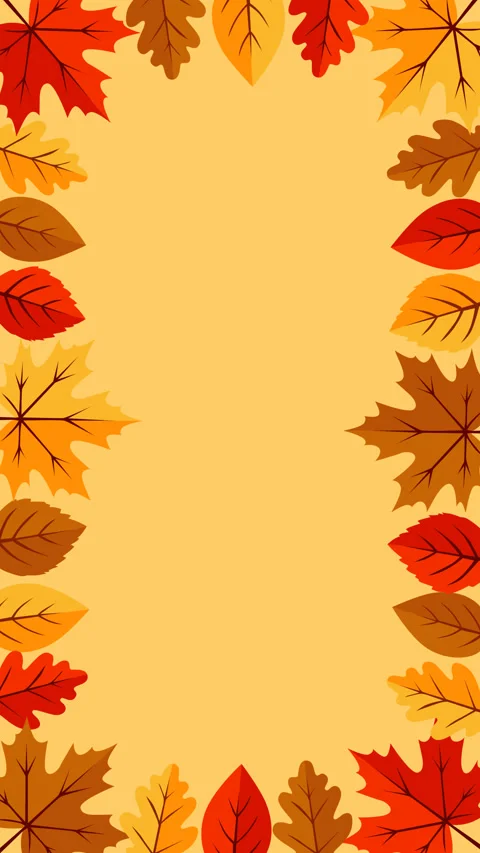 Autumn Leaves Border Frame with Warm Golden Background and Copy Space Animat Stock-Footage 339044909
