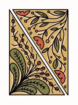 Autumn Leaves Branch Diagonal Pattern Stock Illustration