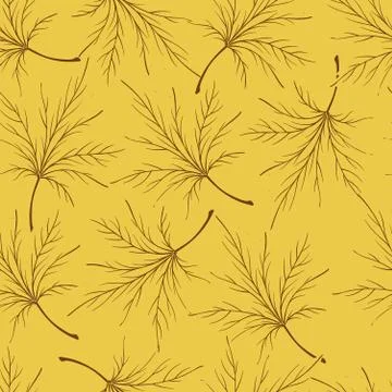 Autumn leaves with branches seamless pattern yellow Stock-Illustration