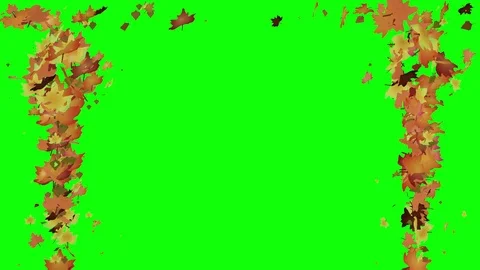 Autumn leaves cascade down, forming a frame - looping 3d animation. Stock Footage 81912727