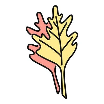 Autumn leaves changing color doodle vector icon イラスト素材