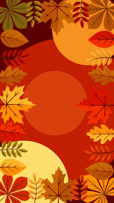Autumn Leaves Decorative Frame with Warm Seasonal Background and Copy Space Stock-Footage 339045362