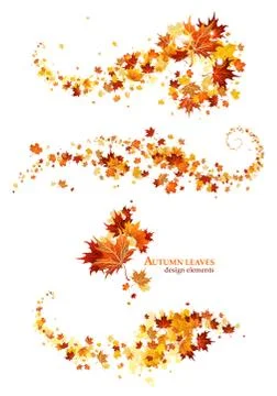 Autumn leaves design elements Illustrazione stock