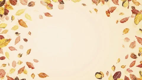 Autumn leaves drifting around empty center frame border copy space text ove.. Stock Footage 342042876