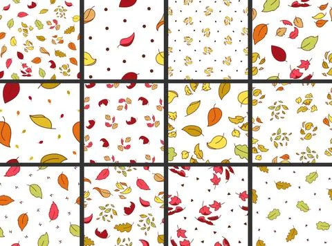 Autumn leaves fall. Seamless pattern. Stock Illustration