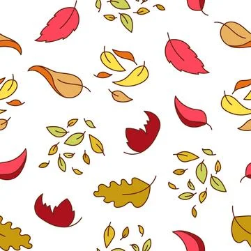 Autumn leaves fall. Seamless pattern. Stock Illustration