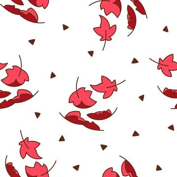 Autumn leaves fall. Seamless pattern. Stock Illustration