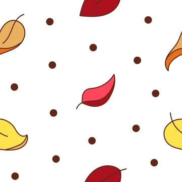 Autumn leaves fall. Seamless pattern. Stock Illustration