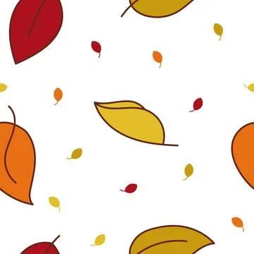 Autumn leaves fall. Seamless pattern. 스톡 일러스트