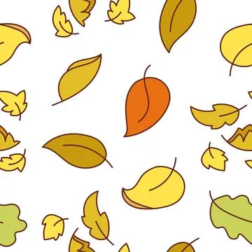 Autumn leaves fall. Seamless pattern. Stock Illustration