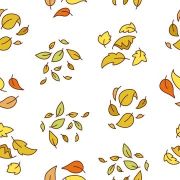 Autumn leaves fall. Seamless pattern. 스톡 일러스트