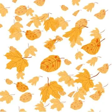 Autumn leaves falling backdrop Stock Illustration