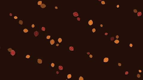 Autumn Leaves Falling on Dark Background Stock Footage 342589611