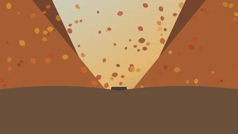 Autumn leaves falling in a stylized vector illustration with central copy s.. Stock Illustration