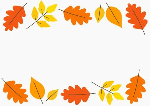 Autumn leaves frame background. Vector illustration Stock Illustration