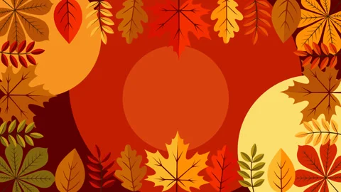 Autumn Leaves Frame Background with Warm Seasonal Colors and Copy Space Stock Footage 339037301