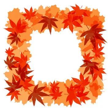 Autumn leaves frame, border with copy space Stock Illustration