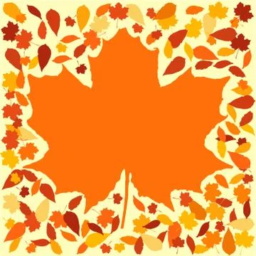 Autumn leaves frame Stock Illustration
