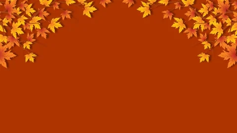 Autumn Leaves Frame on Reddish Brown Background for Fall Equinox Stock Footage 343872004