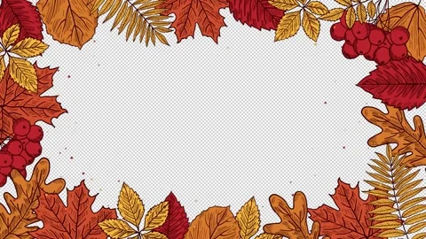 Autumn leaves frame on a seamless loop Stock Footage 250026881