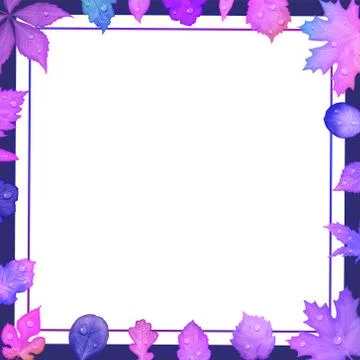 Autumn leaves frame. Vector illustration Stock Illustration