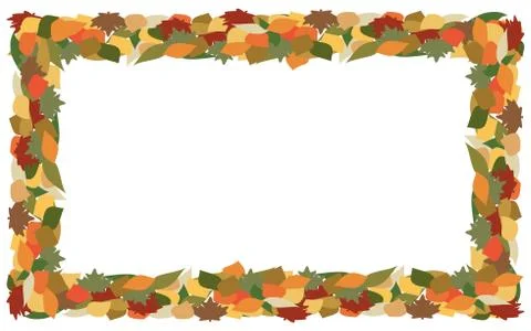 Autumn Leaves Frame. Vector template Stock Illustration